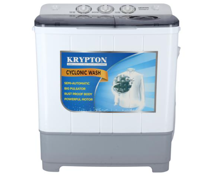 Krypton KNSWM6161 6Kg Semi-Automatic Washing Machine- White and Grey - Zoom Image 1