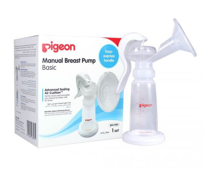 Pigeon Manual Basic Breast Pump with Bottle - White - Zoom Image