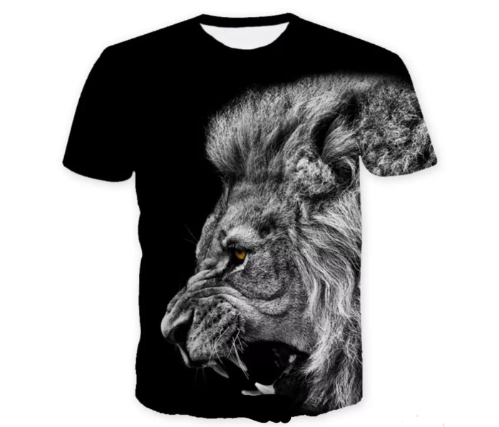 Comfort Cotton Mix Large 3D Printed Tshirt For Men - Grey - Zoom Image