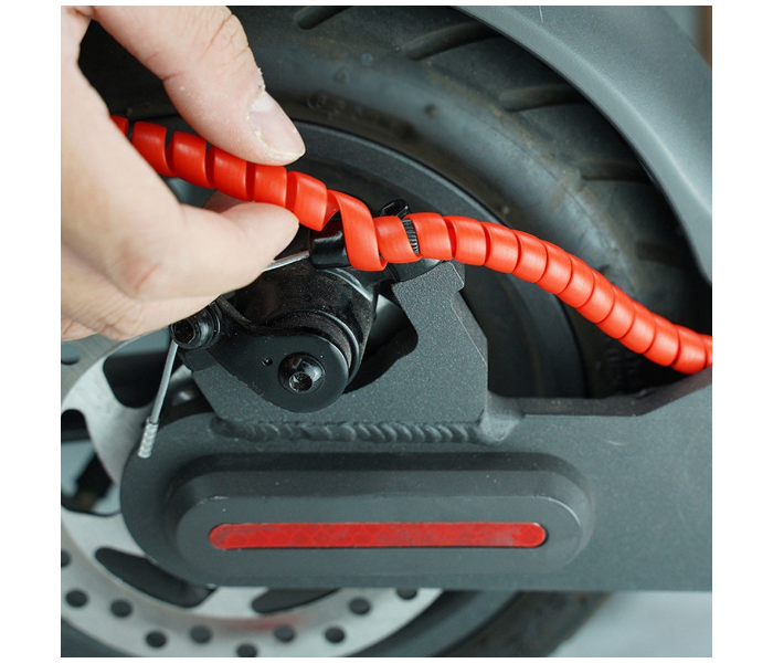 Brake Line Spiral Tube Cable Housing Protector Cover for Bicycle and E-Scooter 1 Meter - Red - Zoom Image 2