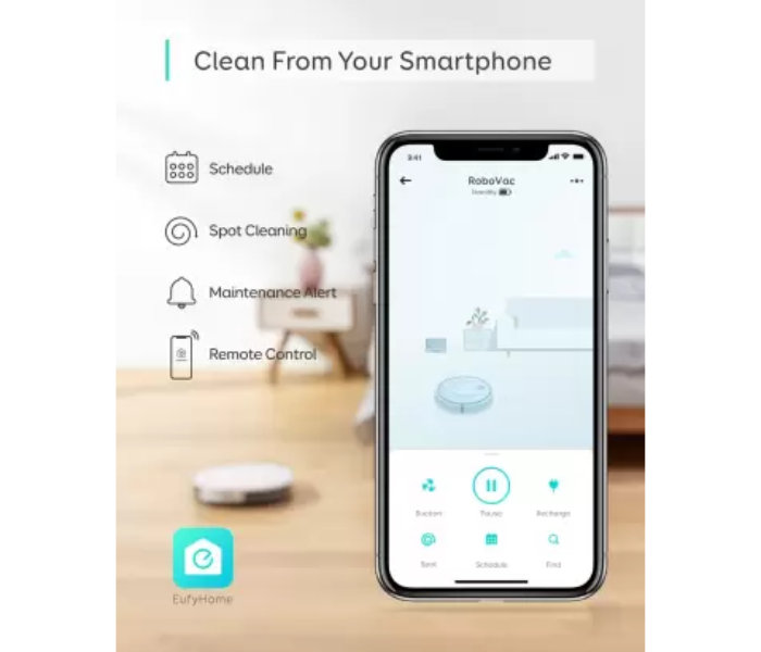 Anker AnT2150k21WT G10 Eufy Robovac Hybrid 2-in-1 Sweep and Mop Wi-Fi Super-Slim 2000Pa Strong Suction Quiet Self-Charging Robotic Vacuum For Hard Floors Only  - White - Zoom Image 6