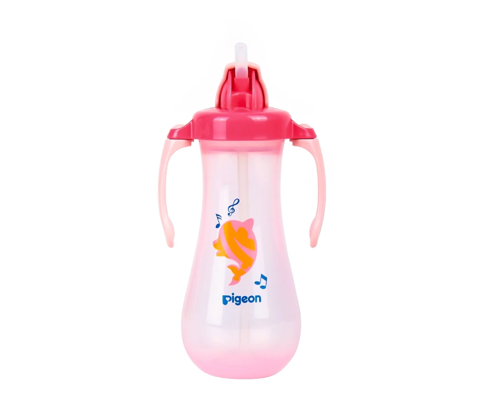 Pigeon 300ml Tall Straw Bottle - Pink - Zoom Image 2