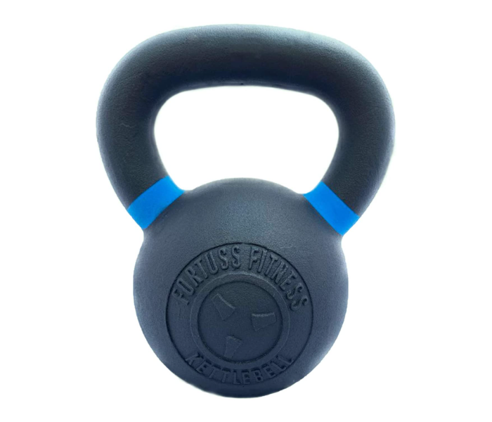 Fortuss 12KG Cast iron Powder Coated Kettlebell Color Coded Handles Crossfit Functional Fitness Home Gym Workout Equipment Strength and Weight Training – Dark Blue - Zoom Image