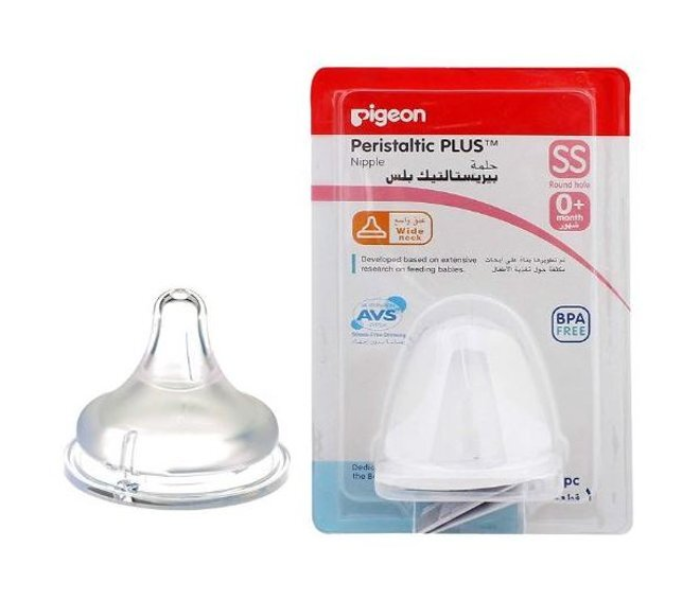 Pigeon 1 Piece Blister Wide Neck Peristaltic Plus SS Nipple - Clear - Zoom Image