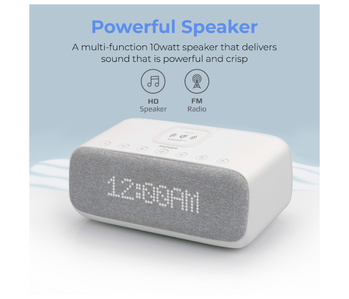 Promate EVOKE 10W Bluetooth Speaker with Qi Wireless Charger - White - Zoom Image 2