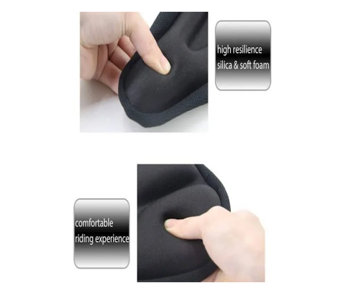 Extra Soft Gel Bike Seat Cover- Black - Zoom Image 3