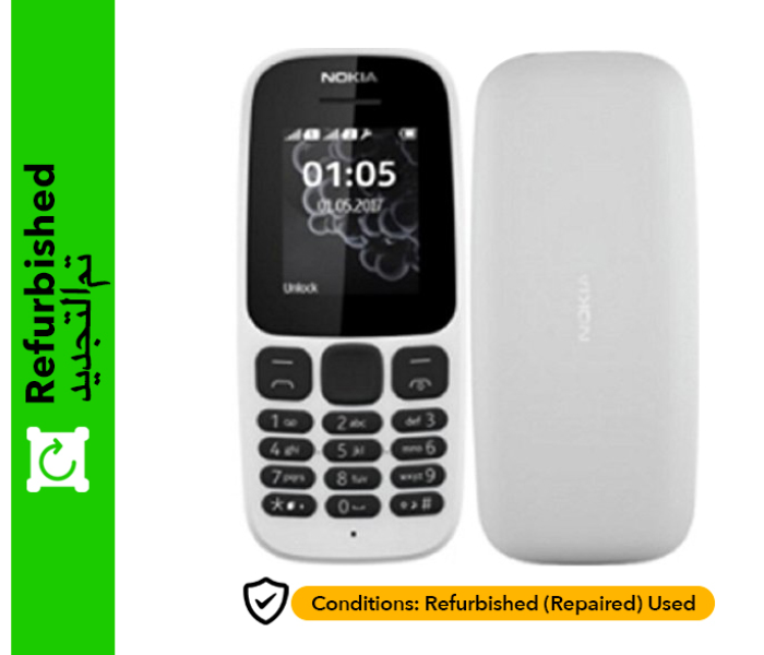 Nokia 105 Dual Sim Mobile Phone - White (Refurbished) - Zoom Image 3