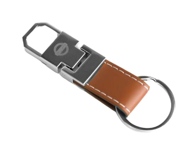 Carabiner Lock Auto Car Small Keychain for Nissan - Black and Brown - Zoom Image