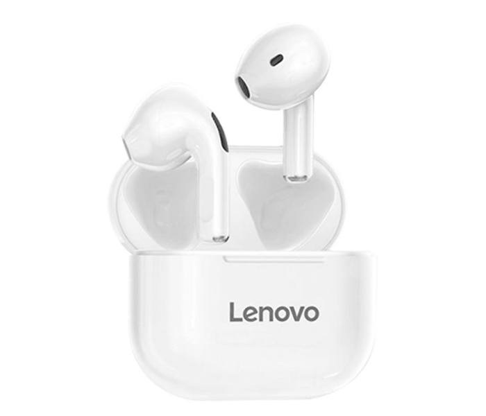 Lenovo LP40 Wireless Bluetooth 5.0 TWS Earphones with Touch Control IP54 Waterproof and HiFi Music - White - Zoom Image 1