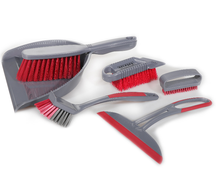 Delcasa DC1617 6 Pieces Floor Cleaning Set - Grey and Red - Zoom Image 1