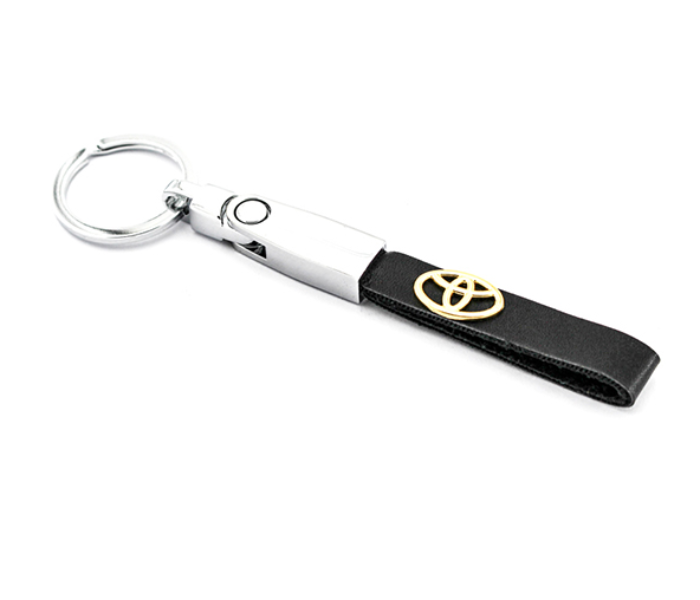 Logo Keychain for Toyota - Black and Silver - Zoom Image