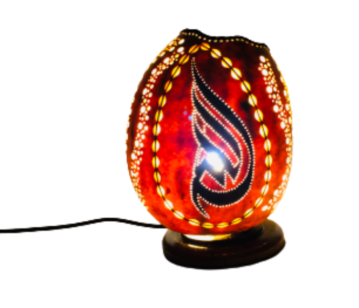 Handmade Gourd Art Night Lamp Allah - Wood - Zoom Image 4