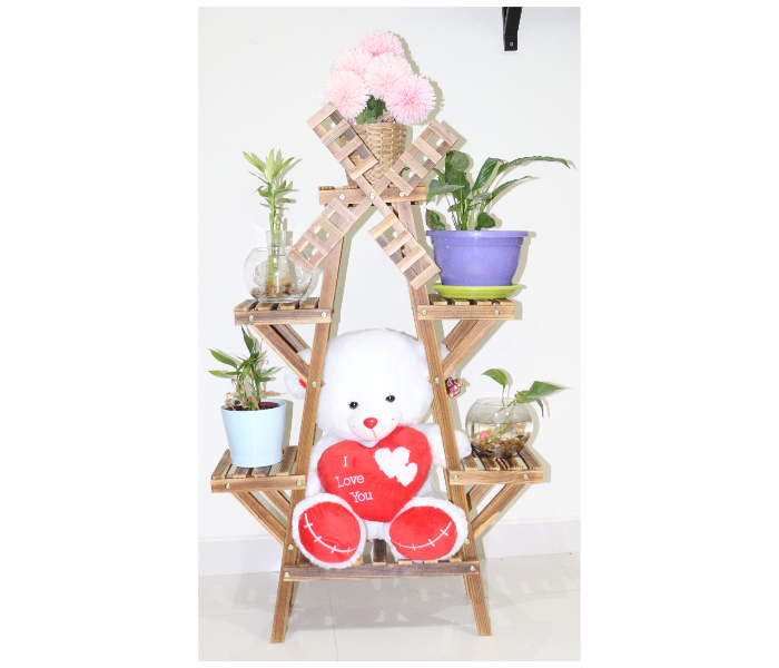 Serah Home Decors S04 Solid Wood Flower Plant Display Stand - Wood - Zoom Image 1