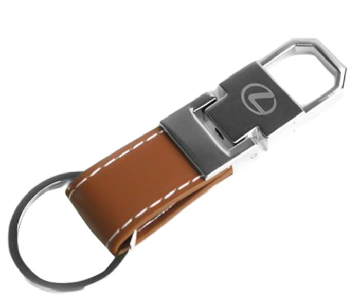 Carabiner Lock Auto Car Small Keychain for Lexus - Black and Brown - Zoom Image