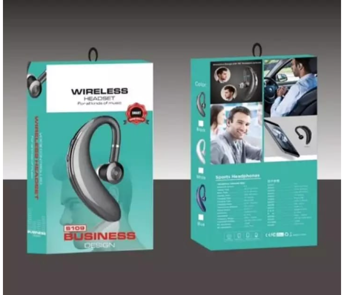 S109 Business Design Wireless Bluetooth Earpiece- Black - Zoom Image 2