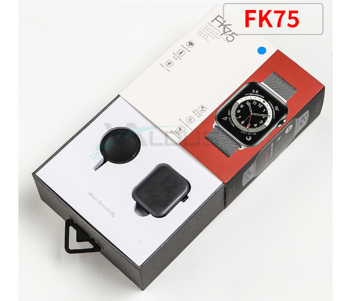 FK75 1.75 Inch Bluetooth Call Full Touch HD Screen Sleep Monitoring Smart Watch - Black - Zoom Image