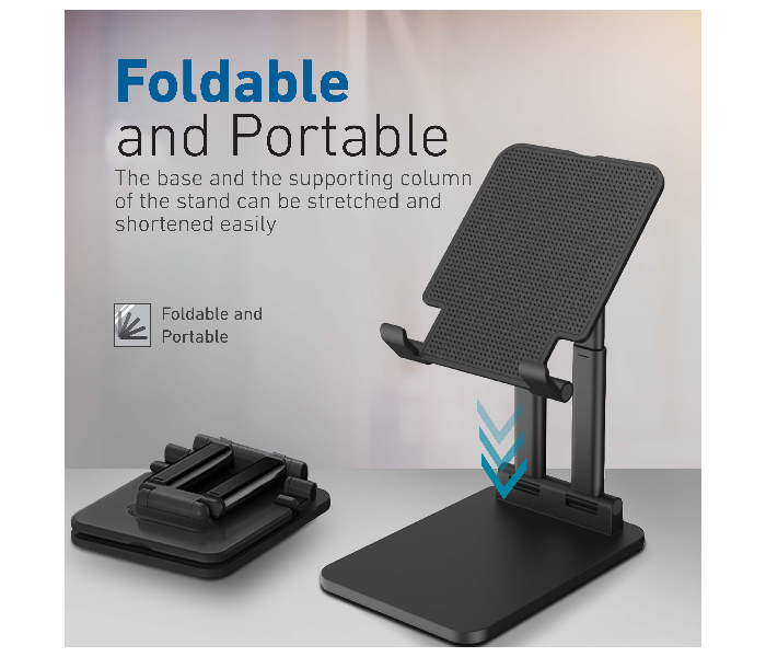 Promate PADVIEW Premium Aluminum Tablet or Phone Holder for Desk - Black - Zoom Image 3