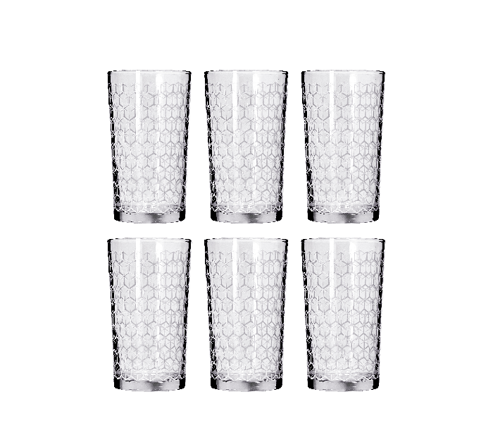 Delcasa DC1683 260ml 6 Pieces Honey Comb Glass Tumbler - Clear - Zoom Image 1