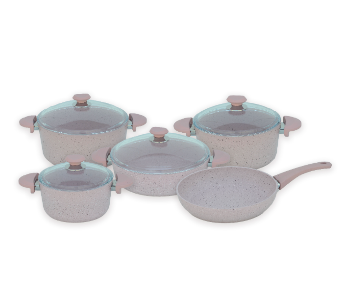 OMS Collections 7 Pieces Granitec Cookware Set - Pink - Zoom Image