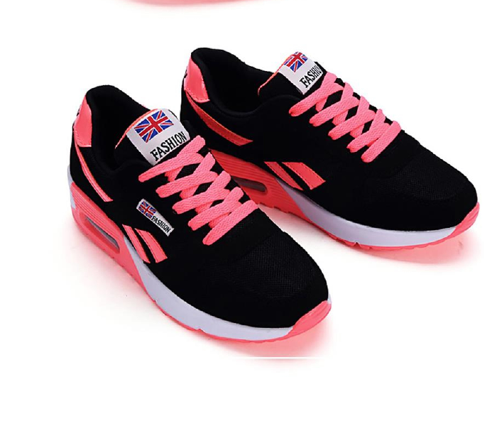 Light Breathable Mesh Flat Casual EU-36 Lace-up Sneakers for Women - Pink - Zoom Image 2