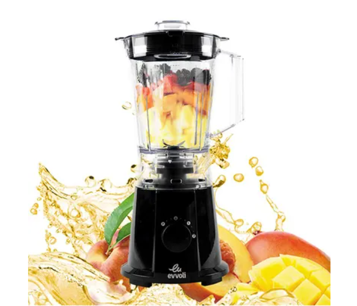 Evvoli EVKA-BL15B 600W 1.5 Litre Jar With Grinder Mill Blender - Black - Zoom Image 1