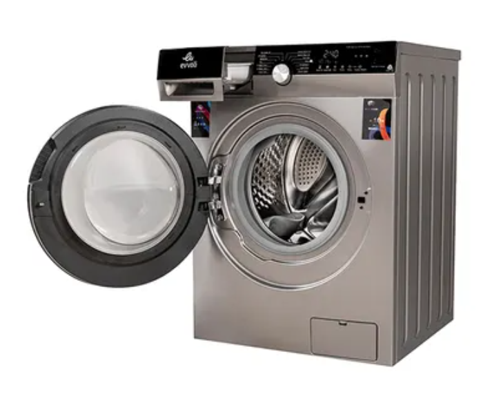 Evvoli EVWM-FBLE-814S 8 KG 1400 PRM Front Load Washing Machine – Silver and Black - Zoom Image 2