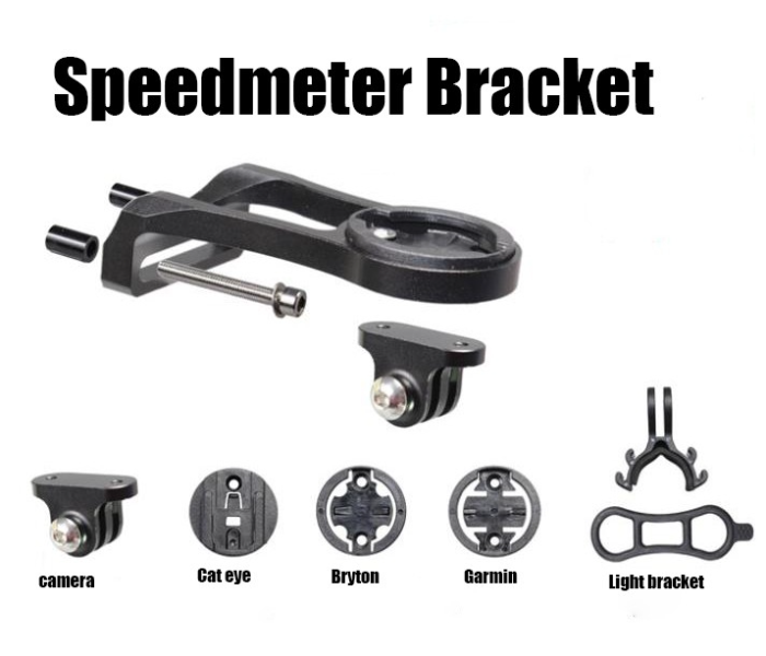 Cyclocomputer Bike Stem Front Bracket Mount Stand Holder Set  - Black - Zoom Image 1