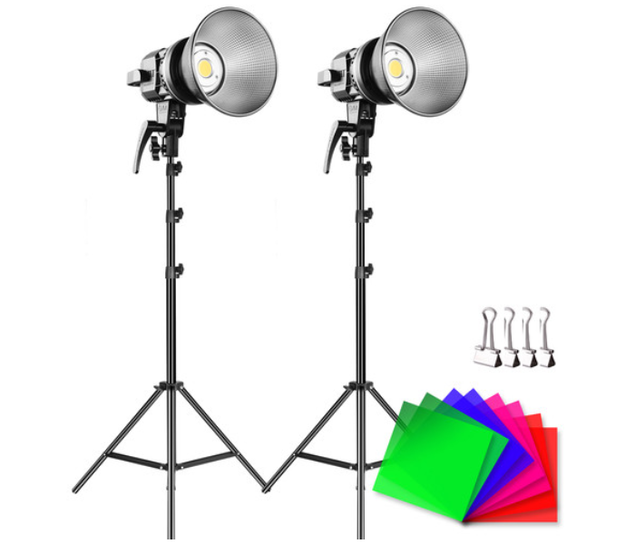 GVM LS-P80S-2D LED 2-Light Kit with Filters - Black - Zoom Image 1