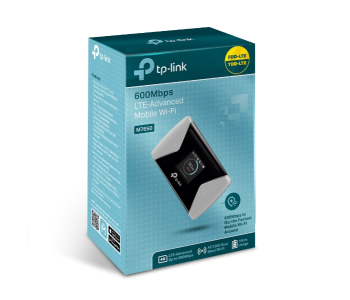 TP-Link M7650 600 Mbps LTE-Advanced Mobile Wi-Fi - White and Black - Zoom Image 3