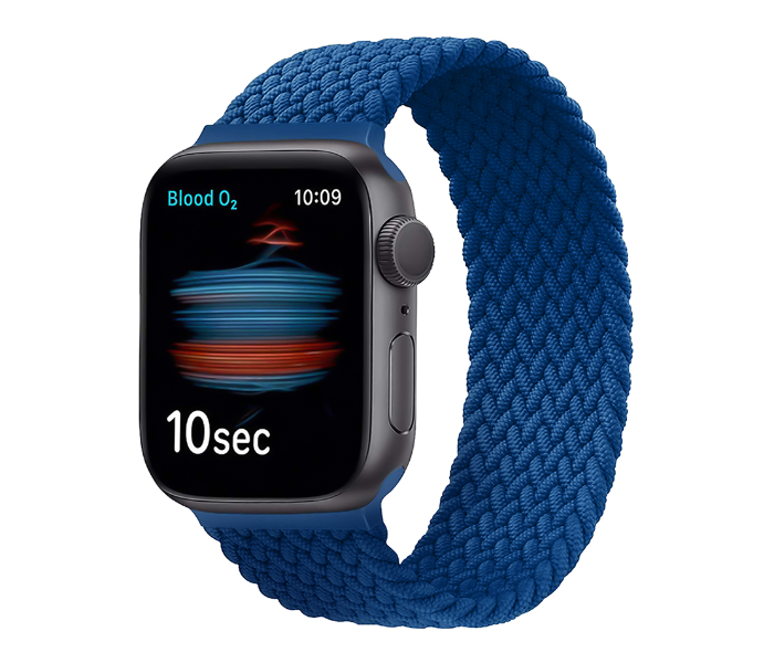 Promate FUSION-44S 42mm or 44mm Solo Loop Nylon Braided Strap for Apple Watch - Blue - Zoom Image