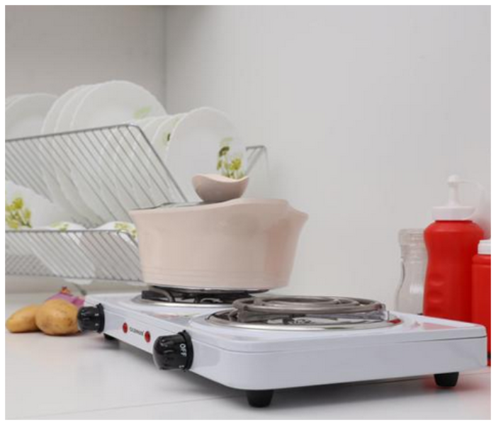 Olsenmark OMHP2244 1000W Double Spiral Hot Electric Plate - White - Zoom Image 3