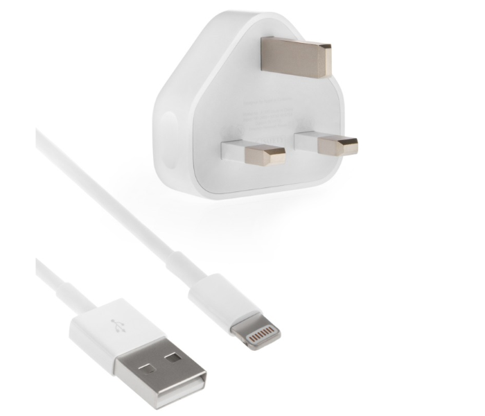 Iends IE-AD644 2.4A Output Lightning Wall Charger with UK Plug - White - Zoom Image 1