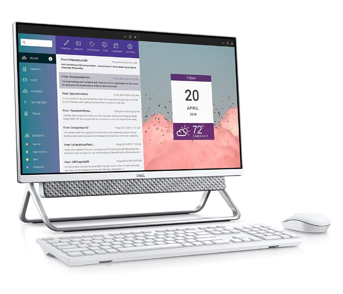 Dell 5400-INS-6500-SLVC 23.8 Inch FHD Touchscreen Intel Core i5 1135G7 2.40 GHZ Processor 8GB RAM 1TB HDD Plus 256GB SSD 2GB NVIDIA Graphics Win 10 Home Eng-Arab Wireless Keyboard and Mouse All In One - Zoom Image 1