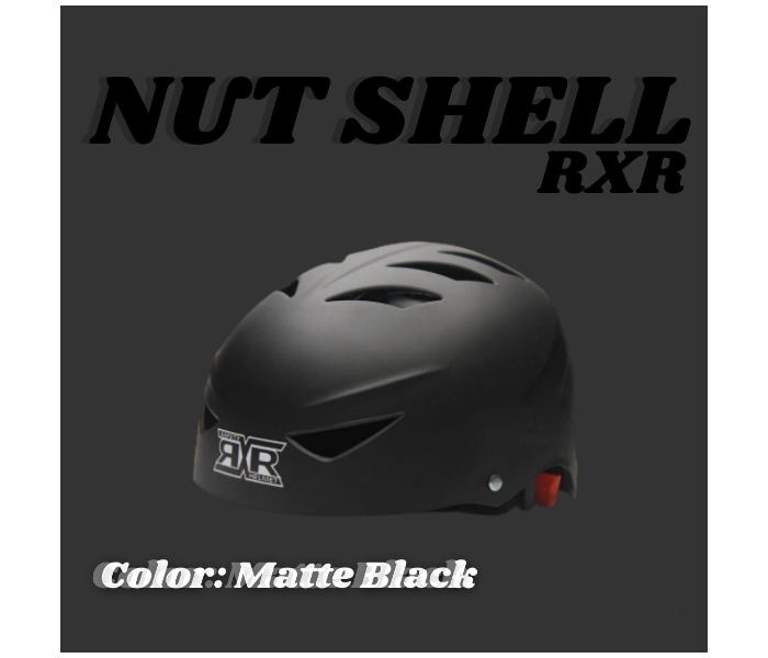 RXR Bicycle E-Scooter Nutshell Open Face Helmet - Matte Black - Zoom Image