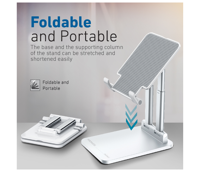 Promate PADVIEW Premium Aluminum Tablet or Phone Holder for Desk - White - Zoom Image 6