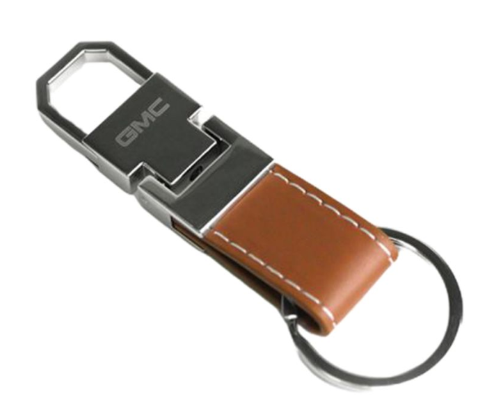 Carabiner Lock Auto Car Small Keychain for GMC - Black and Brown - Zoom Image