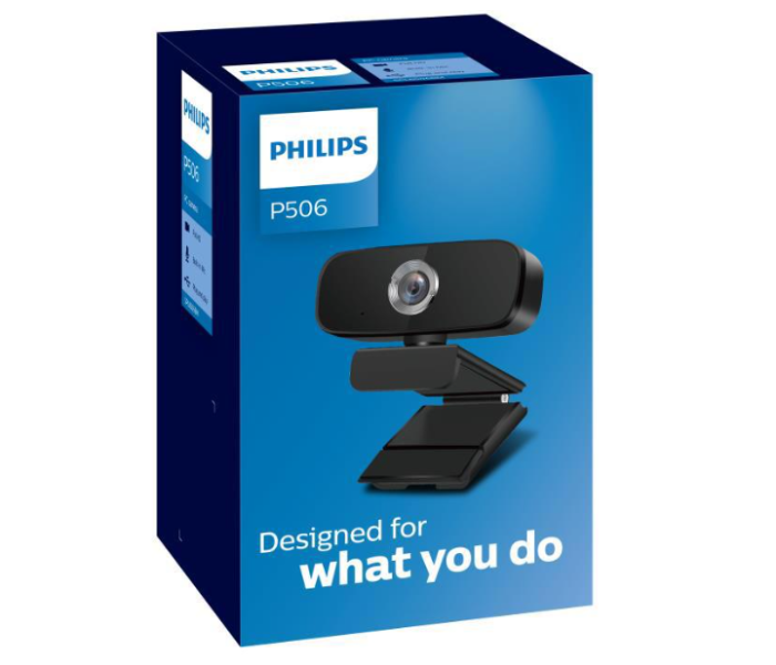 Philips P506 Webcam 1080P Full HD with Mic- Black - Zoom Image 2