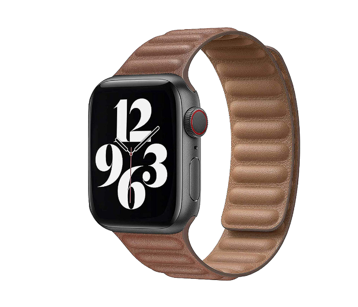 Promate MAGLET-44 42mm or 44mm Leather Strap for Apple Watch - Brown - Zoom Image 1