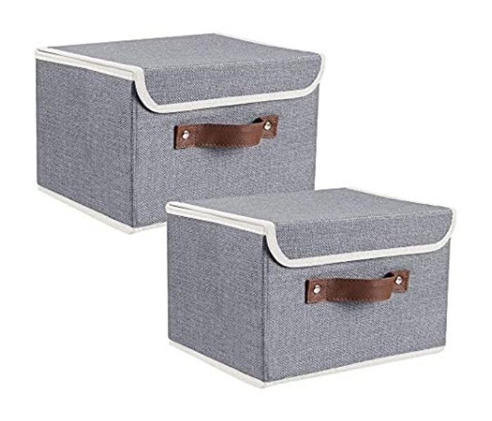 GTC Foldable Cloth Linen Fabric Storage Organizer Box - Grey - Zoom Image 1