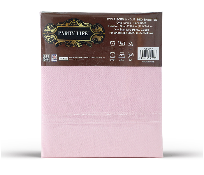 Parry Life PLBS7036P 90GSM Micro Fiber Machine Washable Single Flat Sheet - Pink - Zoom Image 5