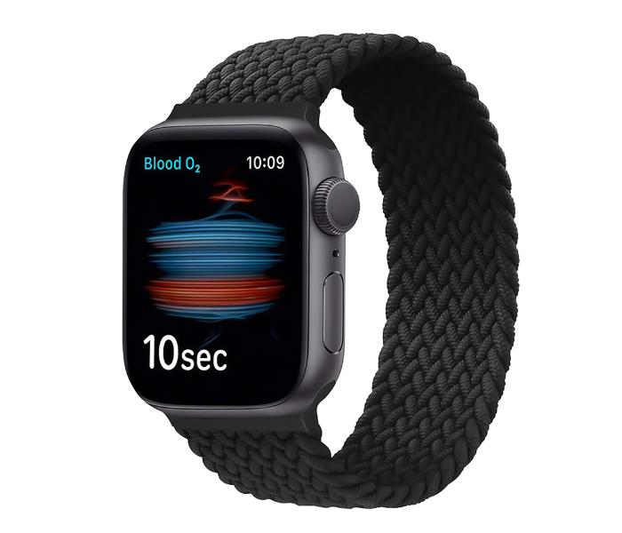 Promate FUSION-44XL 42mm or 44mm Solo Loop Nylon Braided Strap for Apple Watch - Charcoal - Zoom Image