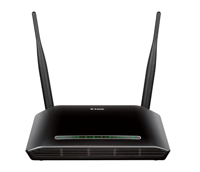 D-Link DSL-2750U Wireless N300 ADSL2 Plus Modem Router - Black - Zoom Image 1