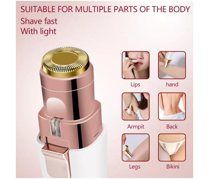 2 in 1 Rechargeable Hair Remover Eyebrow and Painless Lips Nose Body Facial Hair Remover Shaver - White - Zoom Image 3