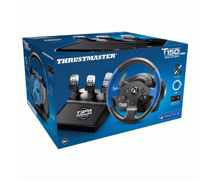 Thrustmaster TM-WHL-T150RS-PRO Official PS4 licensed Racing Wheel - Black and Blue - Zoom Image 1