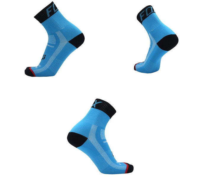 Cycling Compression Socks Fox Design for Road Bike and Mountain Bike - Blue - Zoom Image 1