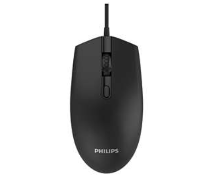 Philips Stylish SPK7204 Design HD Optical Tracking Wired Mouse - Black - Zoom Image 2