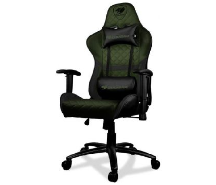 Cougar Armor One X Military Style Adjustable Design Gaming Chair - Black & Green - Zoom Image 1