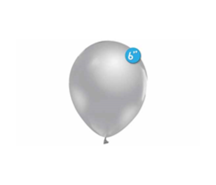 Rota Party Pack of 50 Pieces 6 inch Standard Latex Balloon - Silver - Zoom Image