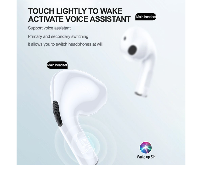 Lenovo LP40 Wireless Bluetooth 5.0 TWS Earphones with Touch Control IP54 Waterproof and HiFi Music - White - Zoom Image 4