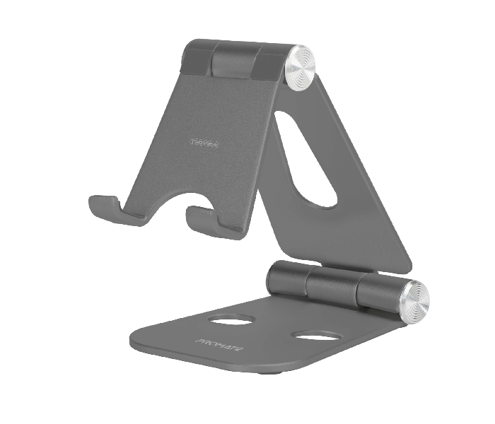 Promate TABVIEW Aluminum Desk Tablet or Phone Holder with Multi Angle View Tablet Stand - Grey - Zoom Image 1